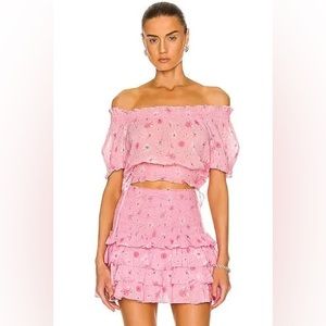 Loveshackfancy Rosalinda set, skirt size: petite, top size: xs